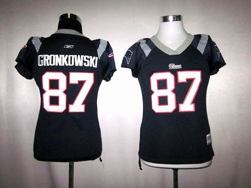 Patriots #87 Rob Gronkowski Blue Women's Field Flirt Stitched NFL Jersey